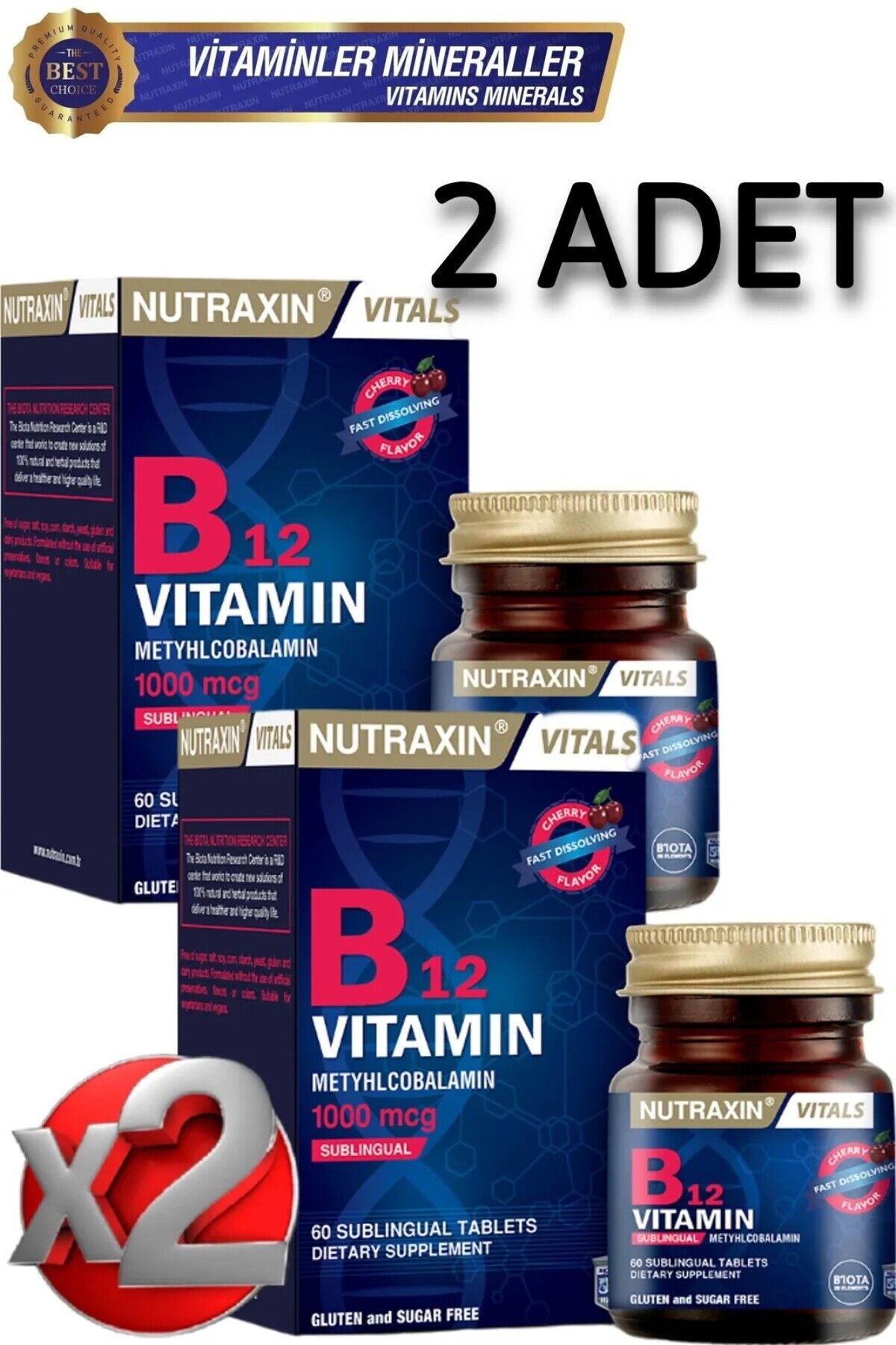 B12 Vitamin 1000mcg 60 Tablet 2 Adet