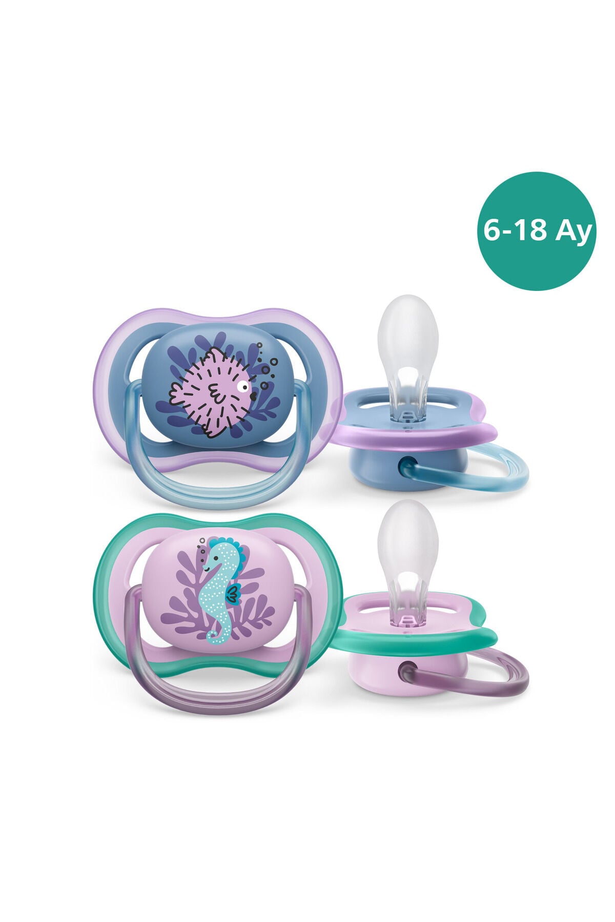 Ultra Air Emzik 6-18 Ay,  2'li Paket, Kız, SCF085/61