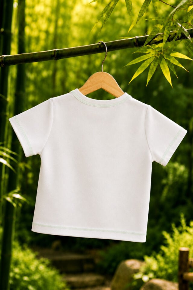 Bambu Cep Detaylı Karyokalı Bebek Pijama Üstü - Mint